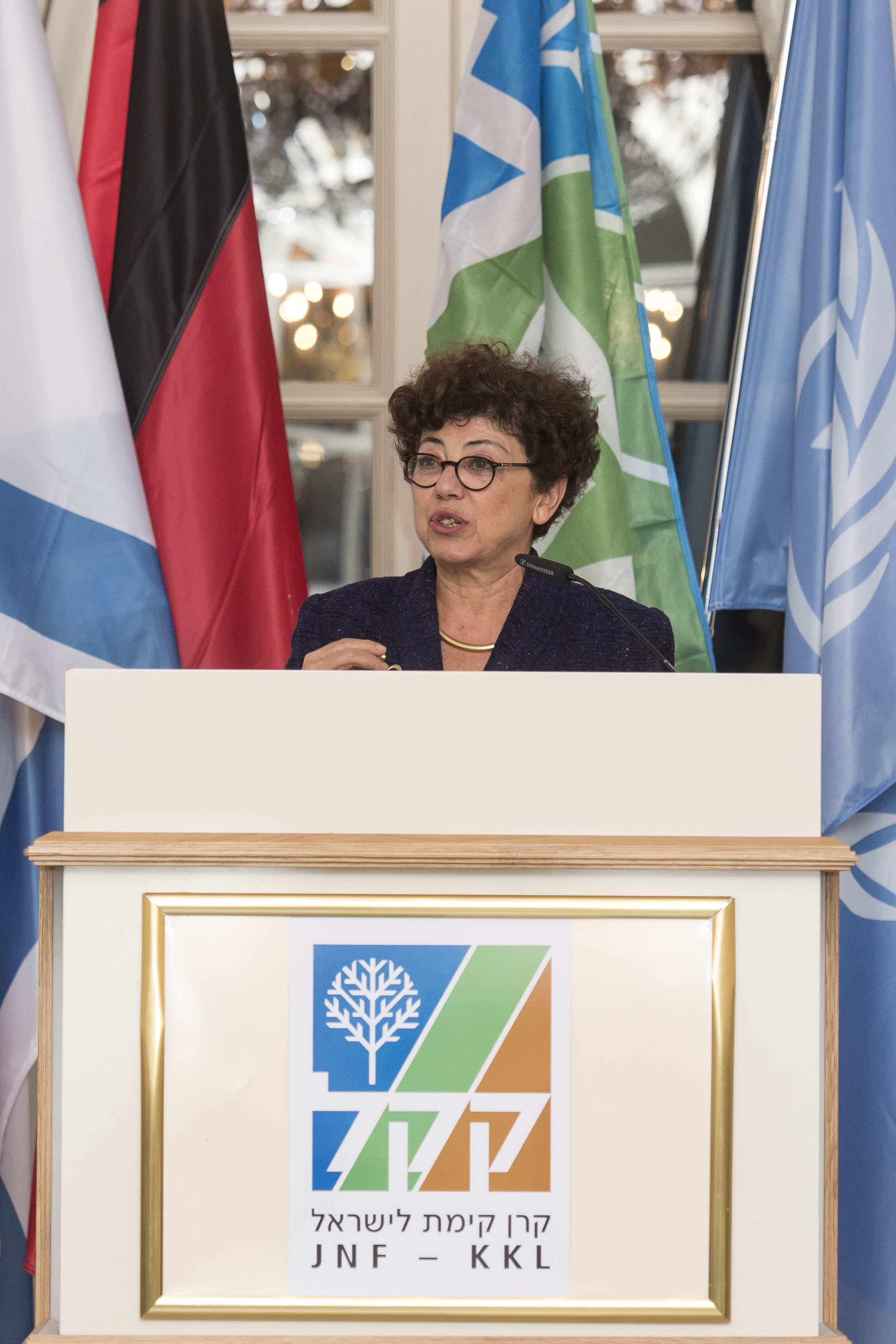 Monique Barbut (UNCCD) spricht beim JNF-KKL über die Folgen von Desertifikation und Klimawandel sowie die Strategien zur Bekämpfung der Wüstenbildung, Klimakonferenz